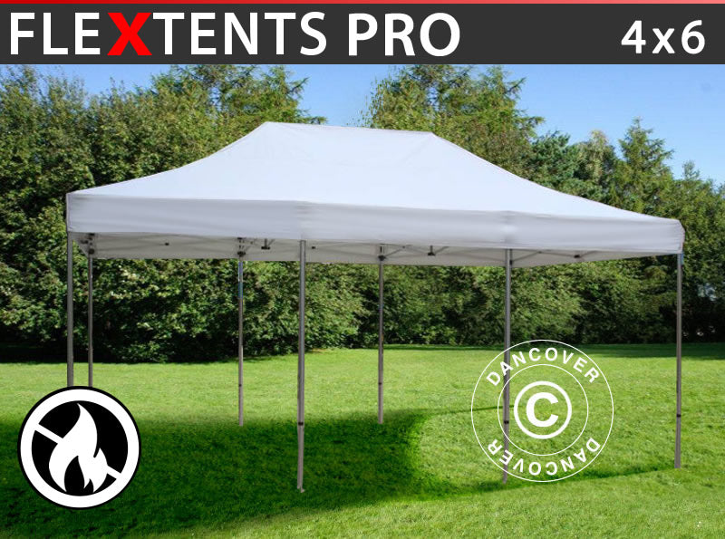 Quick-up telt FleXtents PRO 4x6m Hvit, Flammehemmende