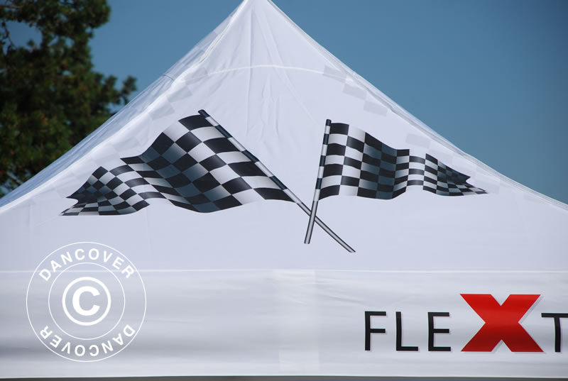 Quick-up telt FleXtents PRO med full digital trykk, 2x2m, inkl. 4 sider