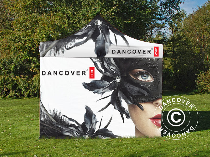 Quick-up telt FleXtents PRO med full digital trykk, 3x4,5m, inkl. 4 sider