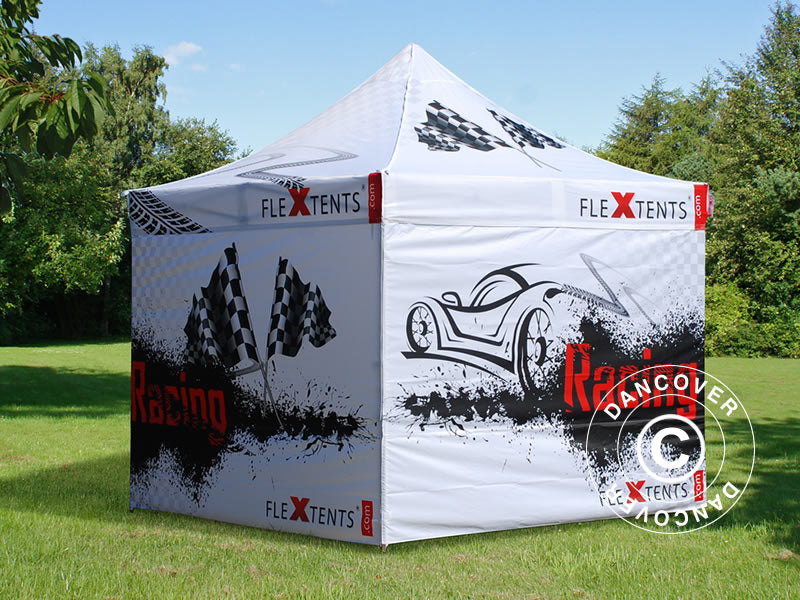Quick-up telt FleXtents PRO med full digital trykk, 4x4m, inkl. 4 sider