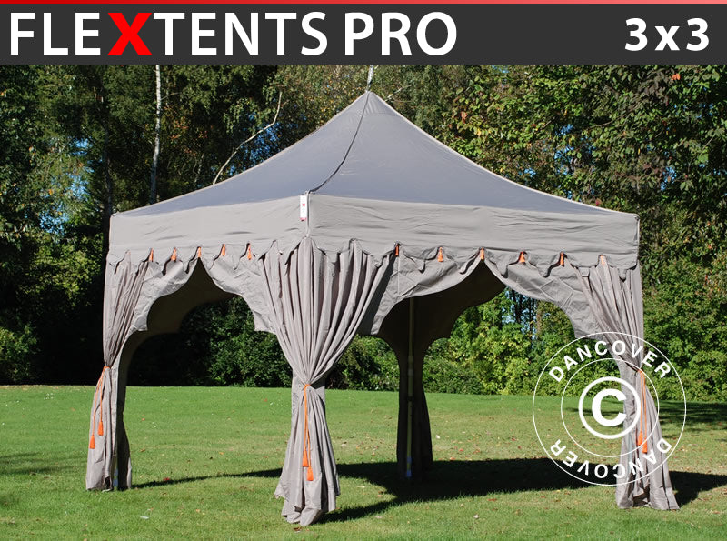 Quick-up telt FleXtents PRO "Raj" 3x3m Latte/Oransje