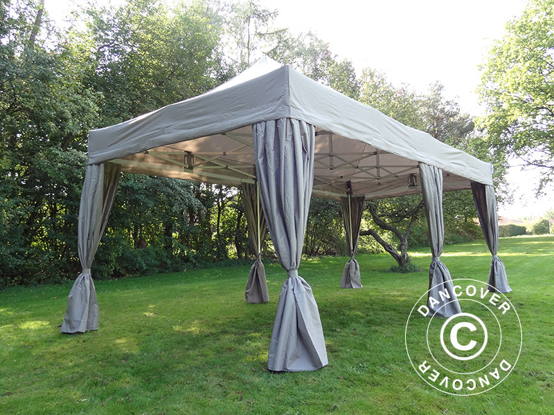 Quick-up telt FleXtents PRO 3x6m Latte, inkl. 6 dekorative gardiner
