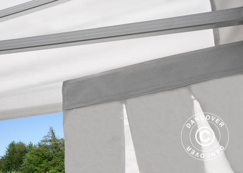 Quick-up telt FleXtents PRO 4x6m Hvit, inkl. 8 sider & dekorative gardiner