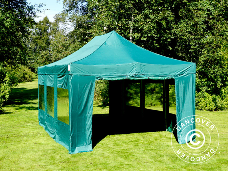 Quick-up telt FleXtents PRO 4x6m Grønn, inkl. 8 sider
