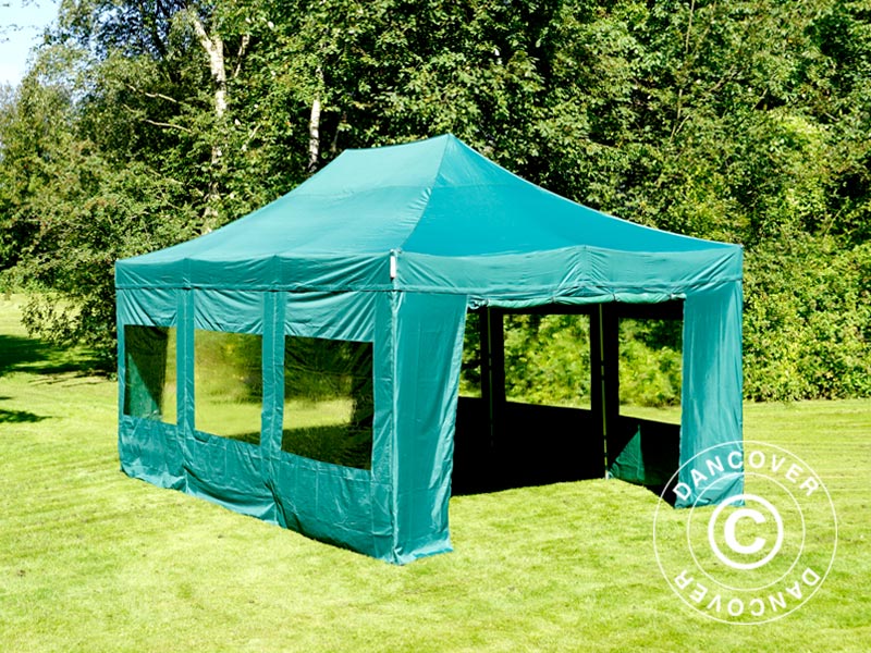 Quick-up telt FleXtents PRO 4x6m Grønn, inkl. 8 sider
