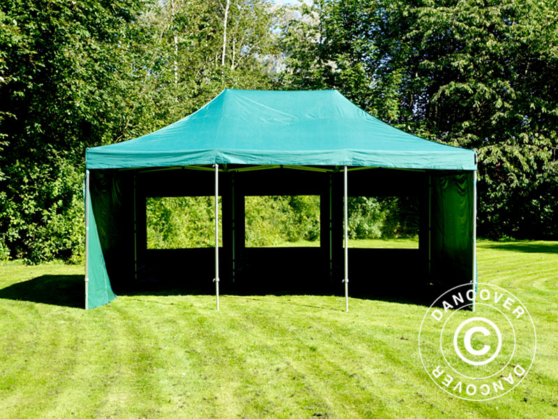Quick-up telt FleXtents PRO 4x6m Grønn, inkl. 8 sider