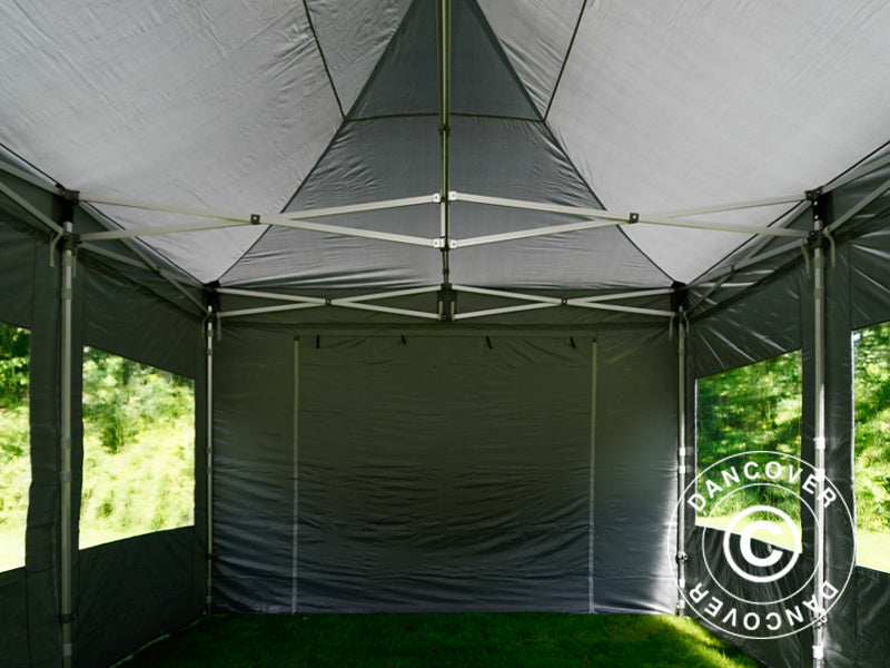 Quick-up telt FleXtents PRO 4x6m Grå, inkl. 8 sider