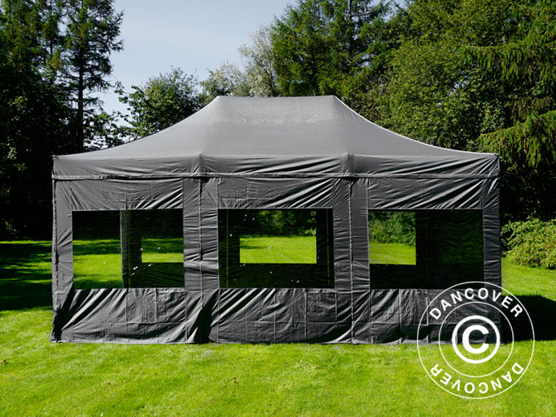 Quick-up telt FleXtents PRO 4x6m Grå, inkl. 8 sider