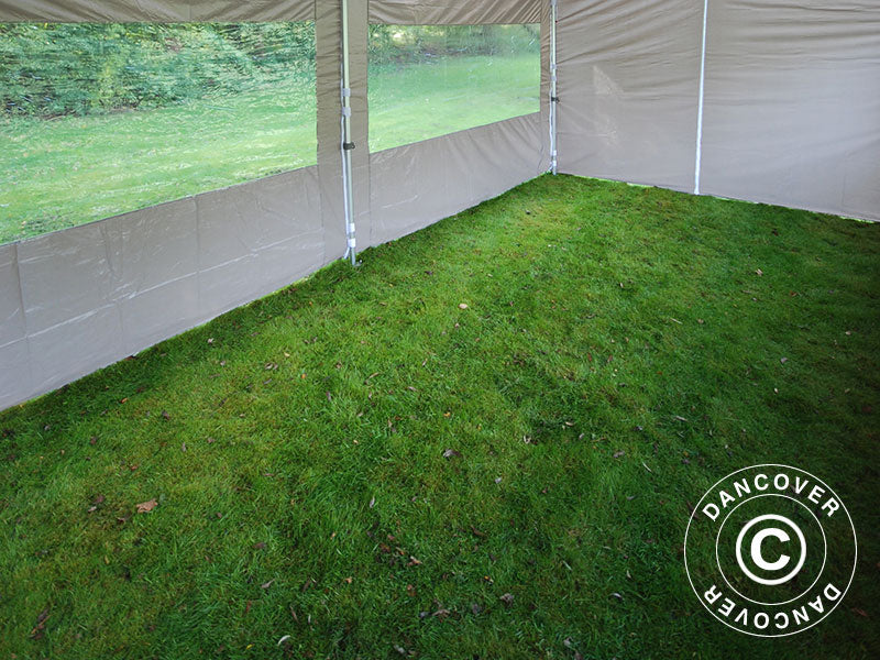 Quick-up telt FleXtents PRO "Peaked" 4x8m Latte, inkl. 6 sider