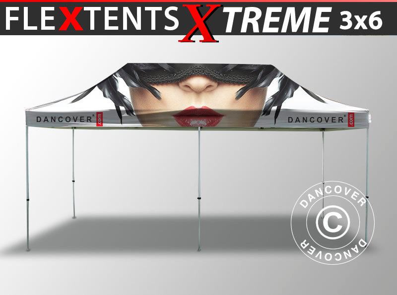 Quick-up telt FleXtents Xtreme 50 med full digital trykk, 3x6m