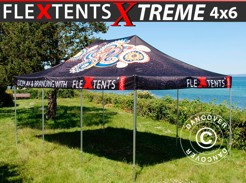 Quick-up telt FleXtents Xtreme 50 med full digital trykk, 4x6m