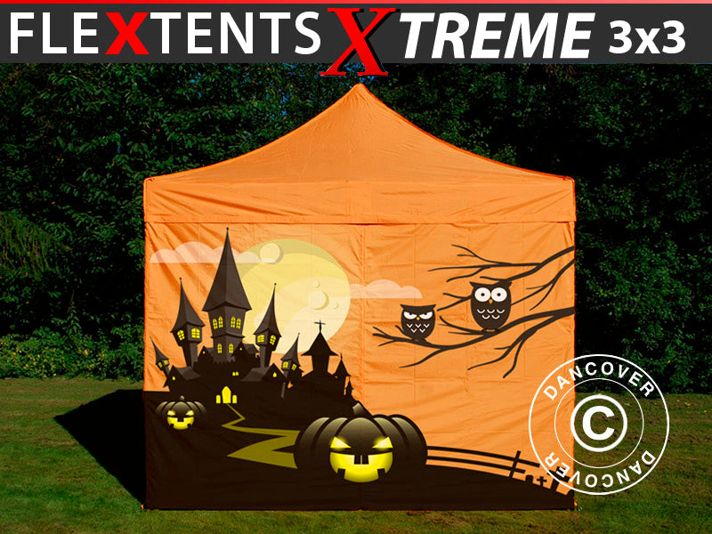 Quick-up telt FleXtents Xtreme 50 med full digital trykk, 3x3m, inkl. 4 sider