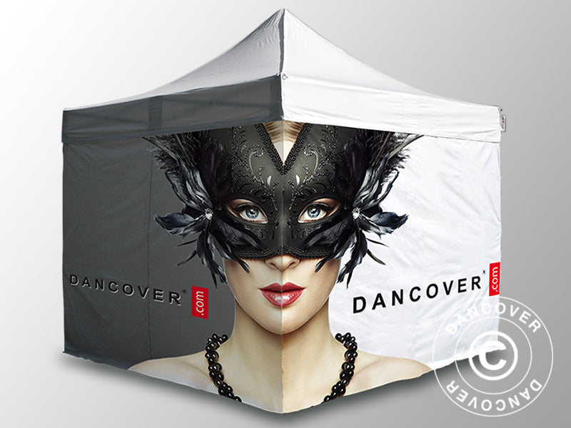 Quick-up telt FleXtents Xtreme 50 med full digital trykk, 4x4m, inkl. 4 sider