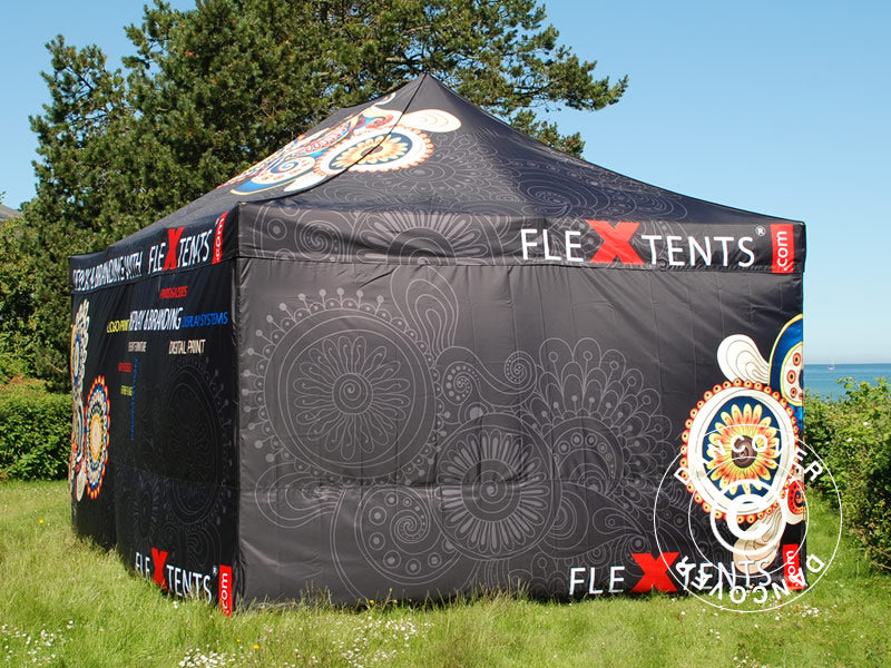 Quick-up telt FleXtents Xtreme 50 med full digital trykk, 4x6m, inkl. 4 sider