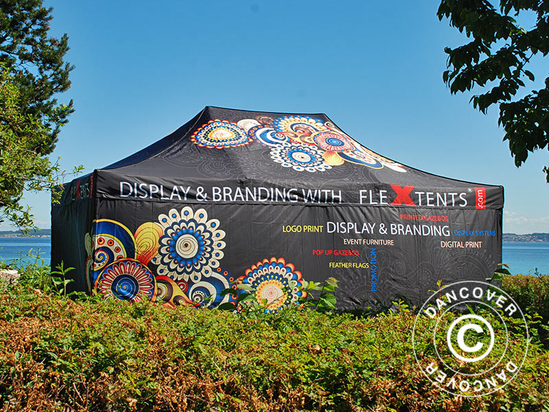 Quick-up telt FleXtents Xtreme 50 med full digital trykk, 4x8m, inkl. 4 sider