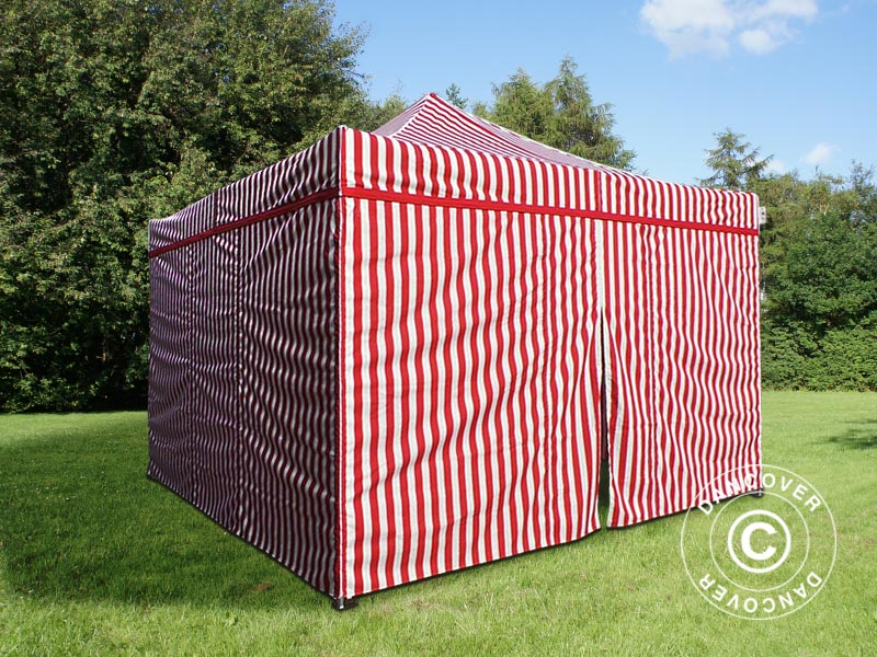 Quick-up telt FleXtents Xtreme 50 4x4m Stripet, inkl. 4 sider