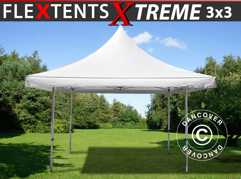 Quick-up telt FleXtents Pagoda Xtreme 50 3x3m / (4x4m) Hvit