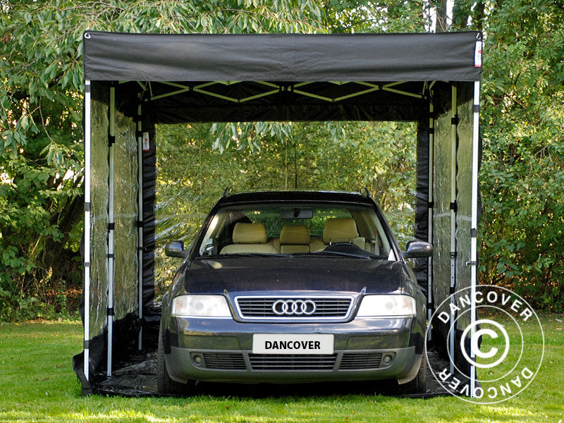 Sammenleggbar garasje FleX Carcover, 3x6m, Svart