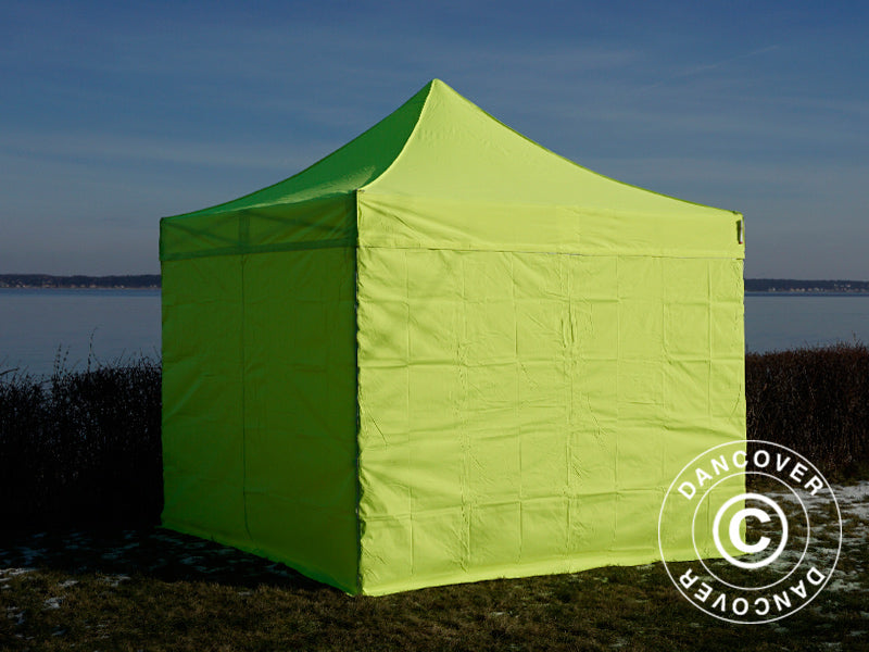 Quick-up telt FleXtents PRO 3x3m Neongul/grønn, inkl. 4 sider