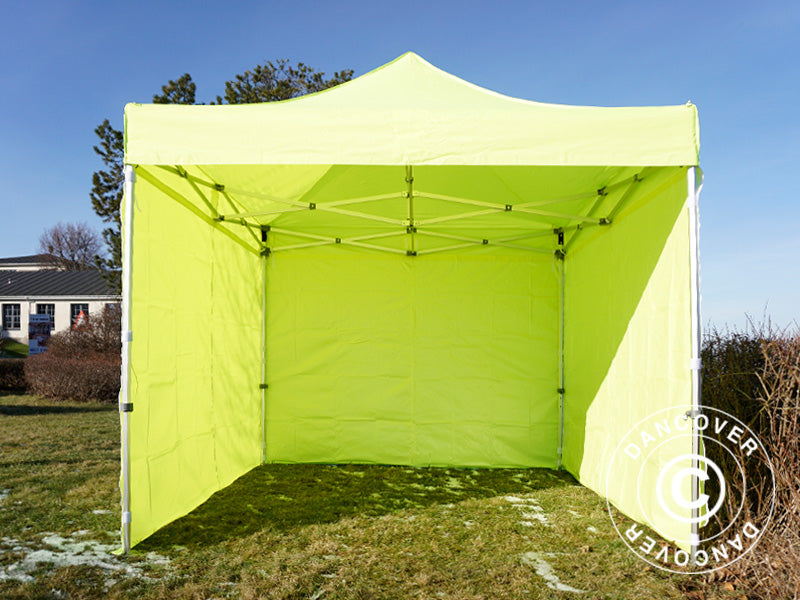 Quick-up telt FleXtents PRO 3x3m Neongul/grønn, inkl. 4 sider