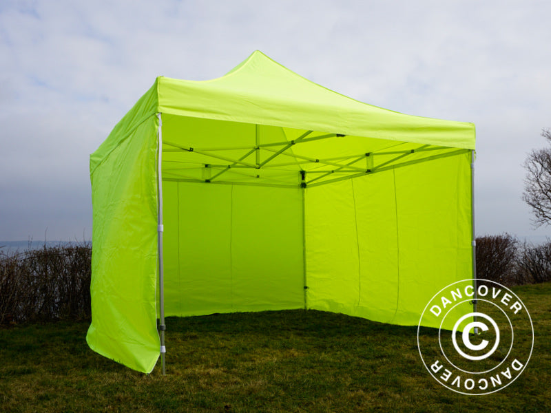 Quick-up telt FleXtents PRO 4x4m Neongul/grønn, inkl. 4 sider