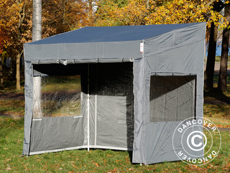 Quick-up telt FleXtents PRO Trapezo 2x3m Grå, inkl. 4 sider