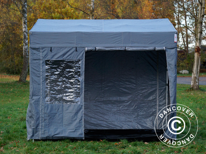 Quick-up telt FleXtents PRO Trapezo 2x3m Grå, inkl. 4 sider