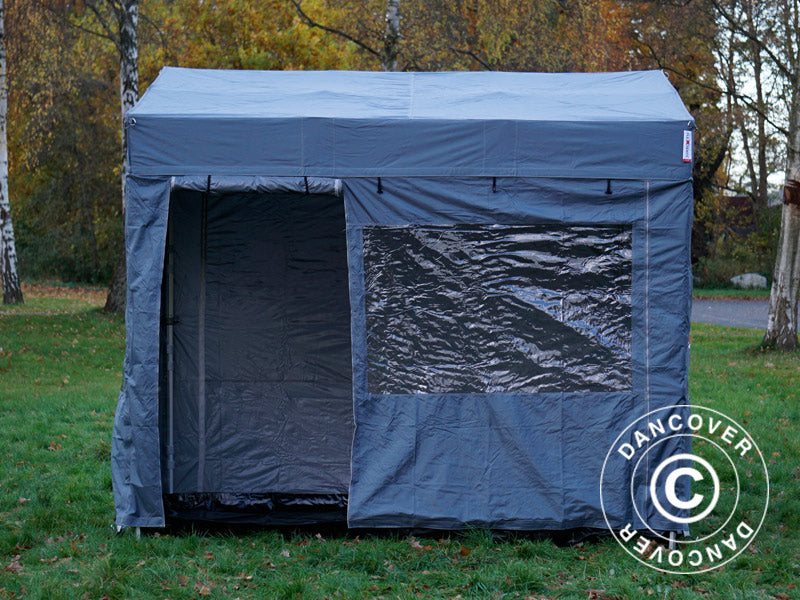 Quick-up telt FleXtents PRO Trapezo 2x3m Grå, inkl. 4 sider