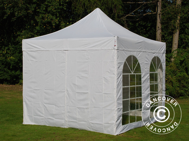 Quick-up telt FleXtents PRO Vintage Style 3x3m Hvit, inkl. 4 sider