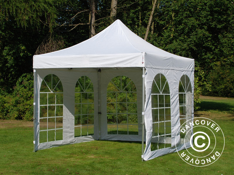 Quick-up telt FleXtents PRO Vintage Style 3x3m Hvit, inkl. 4 sider