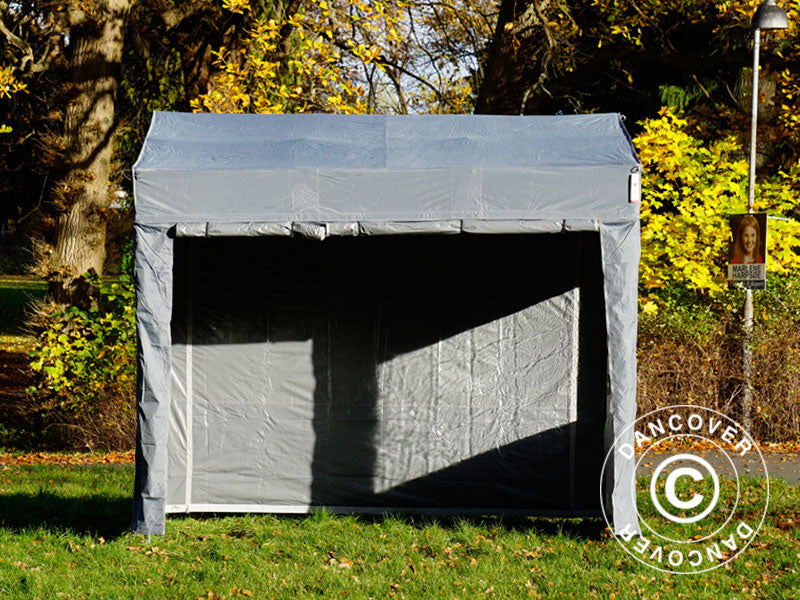 Quick-up telt FleXtents PRO Trapezo 3x3m Grå, inkl. 4 sider