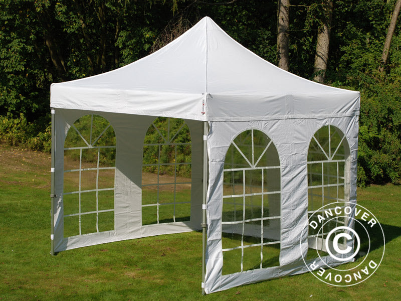 Quick-up telt FleXtents Xtreme 50 Vintage Style 3x3m Hvit, inkl. 4 sider