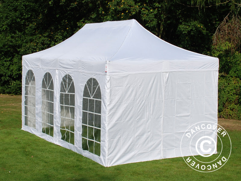 Quick-up telt FleXtents PRO Vintage Style 3x6m Hvit, inkl. 6 sider