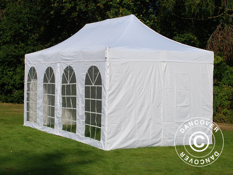 Quick-up telt FleXtents PRO Vintage Style 3x6m Hvit, inkl. 6 sider