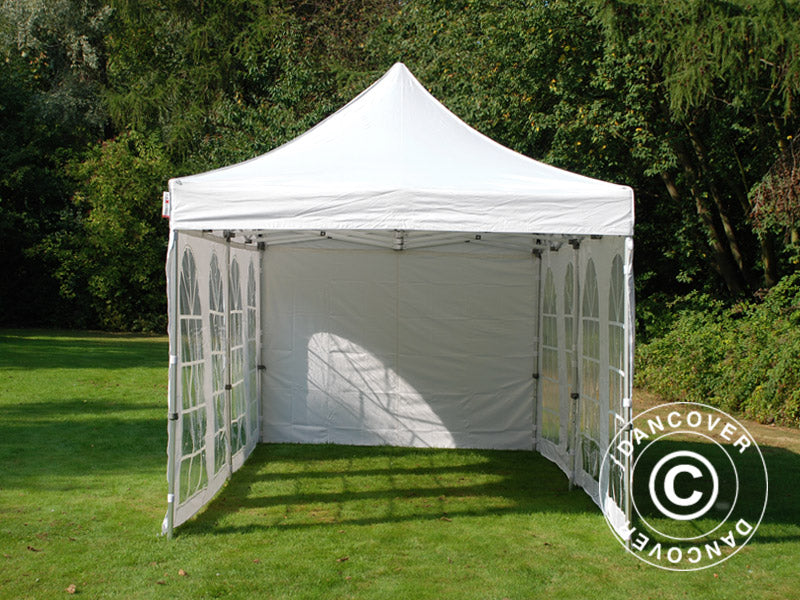Quick-up telt FleXtents PRO Vintage Style 3x6m Hvit, inkl. 6 sider
