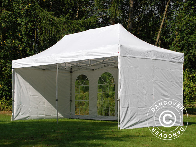Quick-up telt FleXtents PRO Vintage Style 3x6m Hvit, inkl. 6 sider