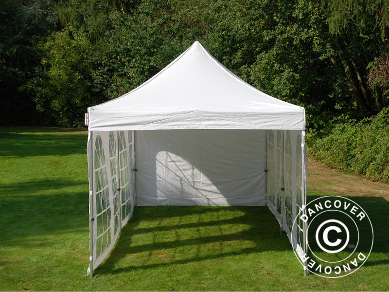 Quick-up telt FleXtents PRO Vintage Style 3x6m Hvit, inkl. 6 sider