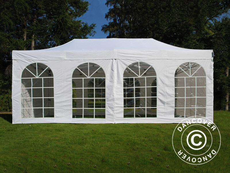 Quick-up telt FleXtents PRO Vintage Style 3x6m Hvit, inkl. 6 sider