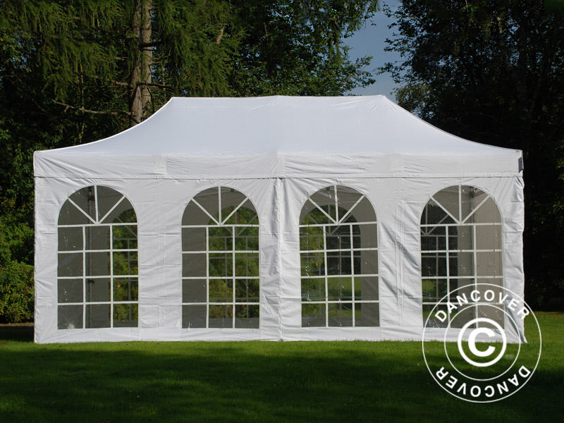 Quick-up telt FleXtents PRO Vintage Style 3x6m Hvit, inkl. 6 sider