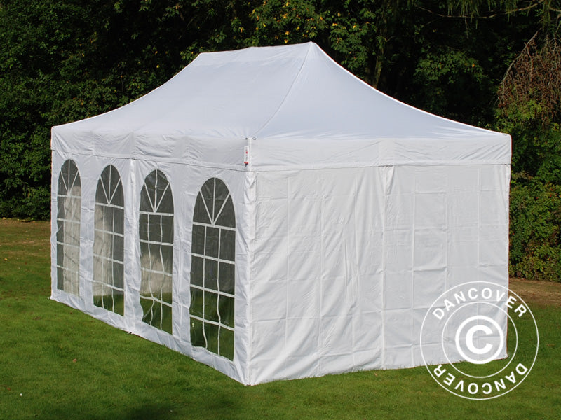 Quick-up telt FleXtents PRO Vintage Style 3x6m Hvit, inkl. 6 sider
