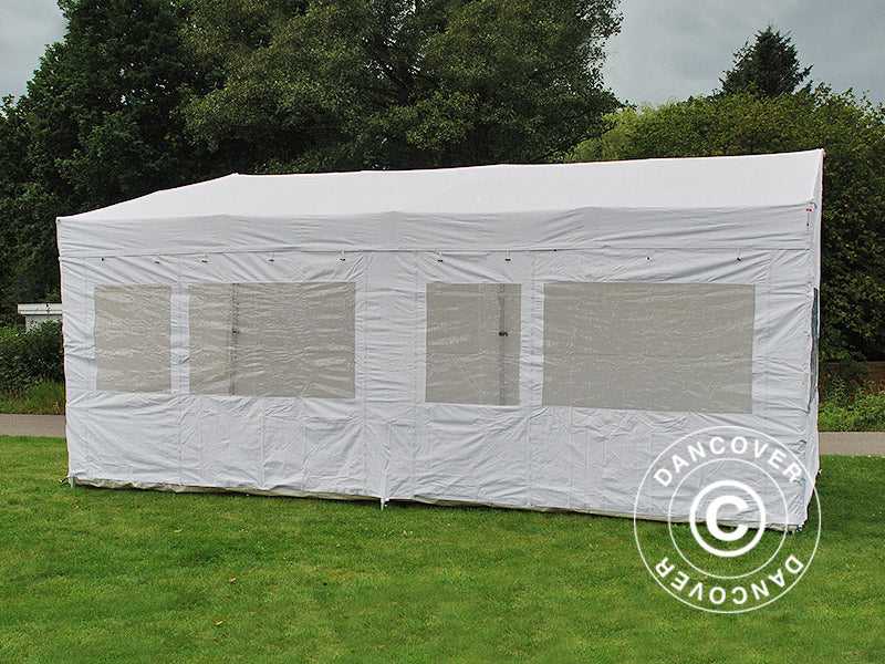 Quick-up telt FleXtents PRO Trapezo 3x6m Hvit, inkl. 4 sider
