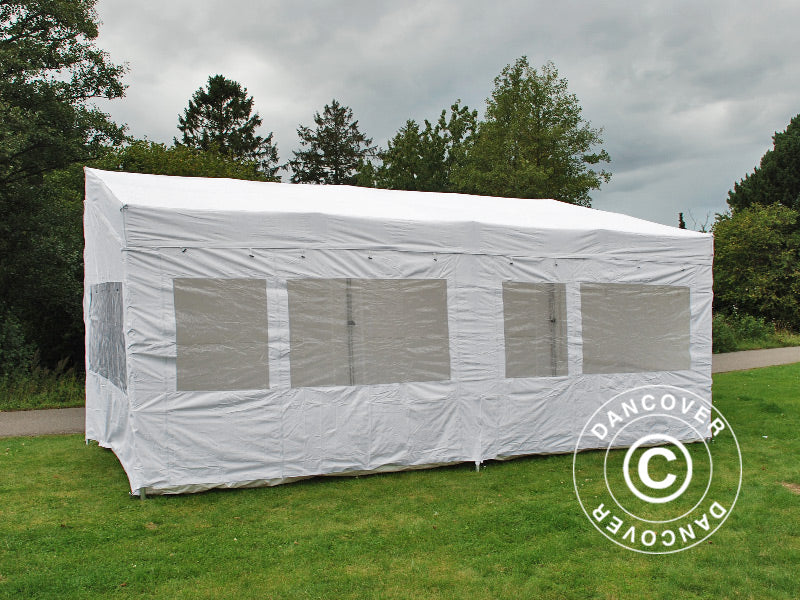 Quick-up telt FleXtents PRO Trapezo 3x6m Hvit, inkl. 4 sider