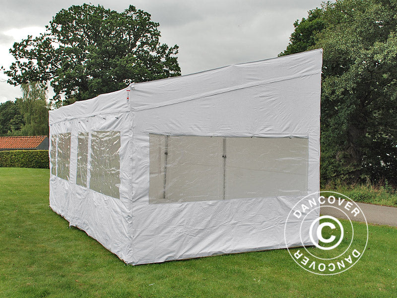 Quick-up telt FleXtents PRO Trapezo 3x6m Hvit, inkl. 4 sider