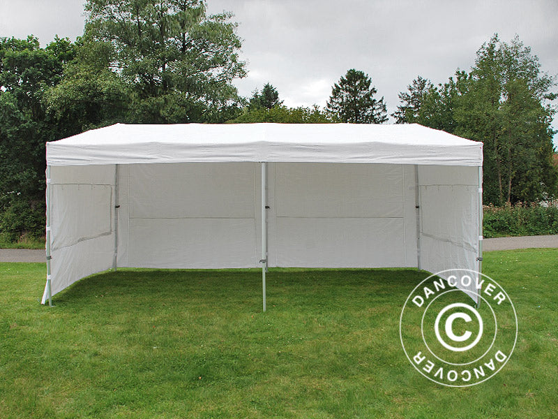 Quick-up telt FleXtents PRO Trapezo 3x6m Hvit, inkl. 4 sider