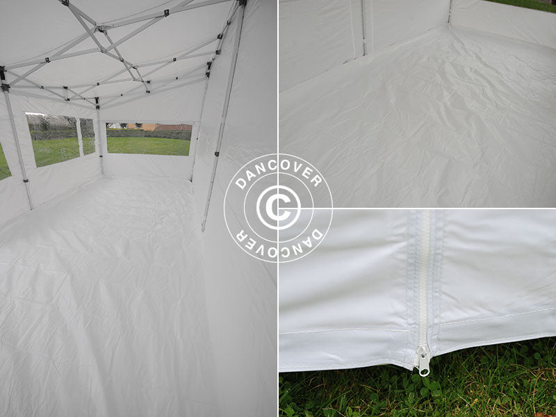 Quick-up telt FleXtents PRO Trapezo 3x6m Hvit, inkl. 4 sider