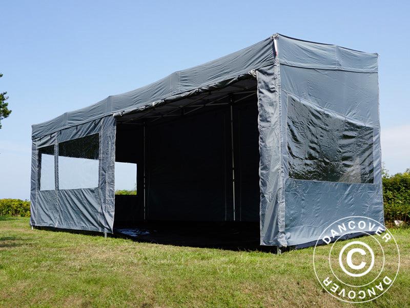 Quick-up telt FleXtents PRO Trapezo 3x6m Grå, inkl. 4 sider