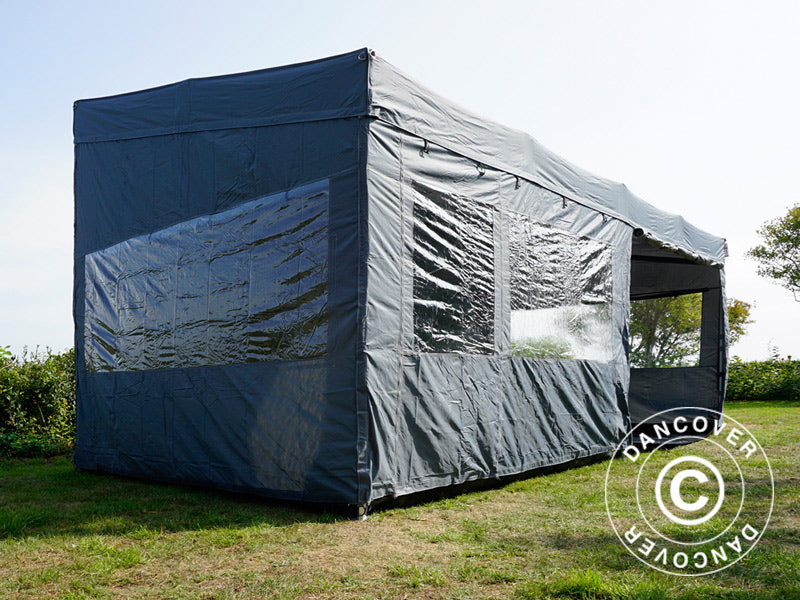 Quick-up telt FleXtents PRO Trapezo 3x6m Grå, inkl. 4 sider