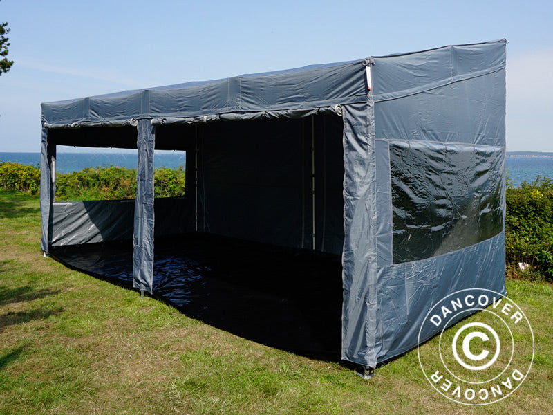 Quick-up telt FleXtents PRO Trapezo 3x6m Grå, inkl. 4 sider