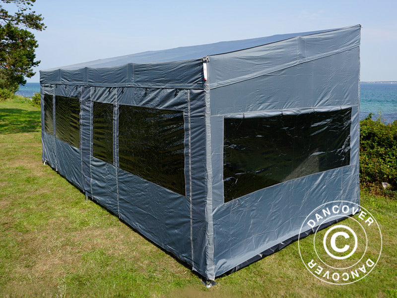 Quick-up telt FleXtents PRO Trapezo 3x6m Grå, inkl. 4 sider