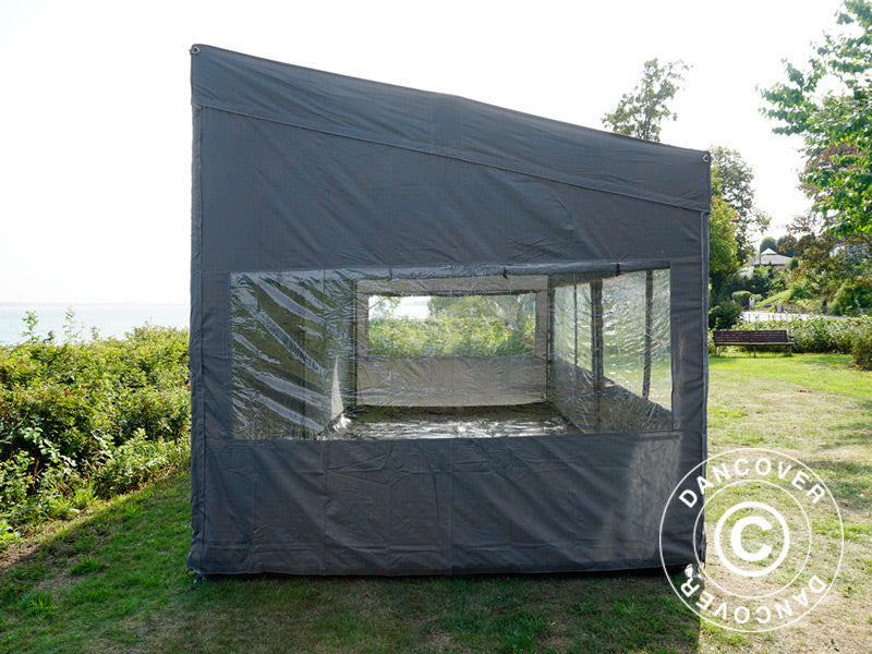 Quick-up telt FleXtents PRO Trapezo 3x6m Grå, inkl. 4 sider